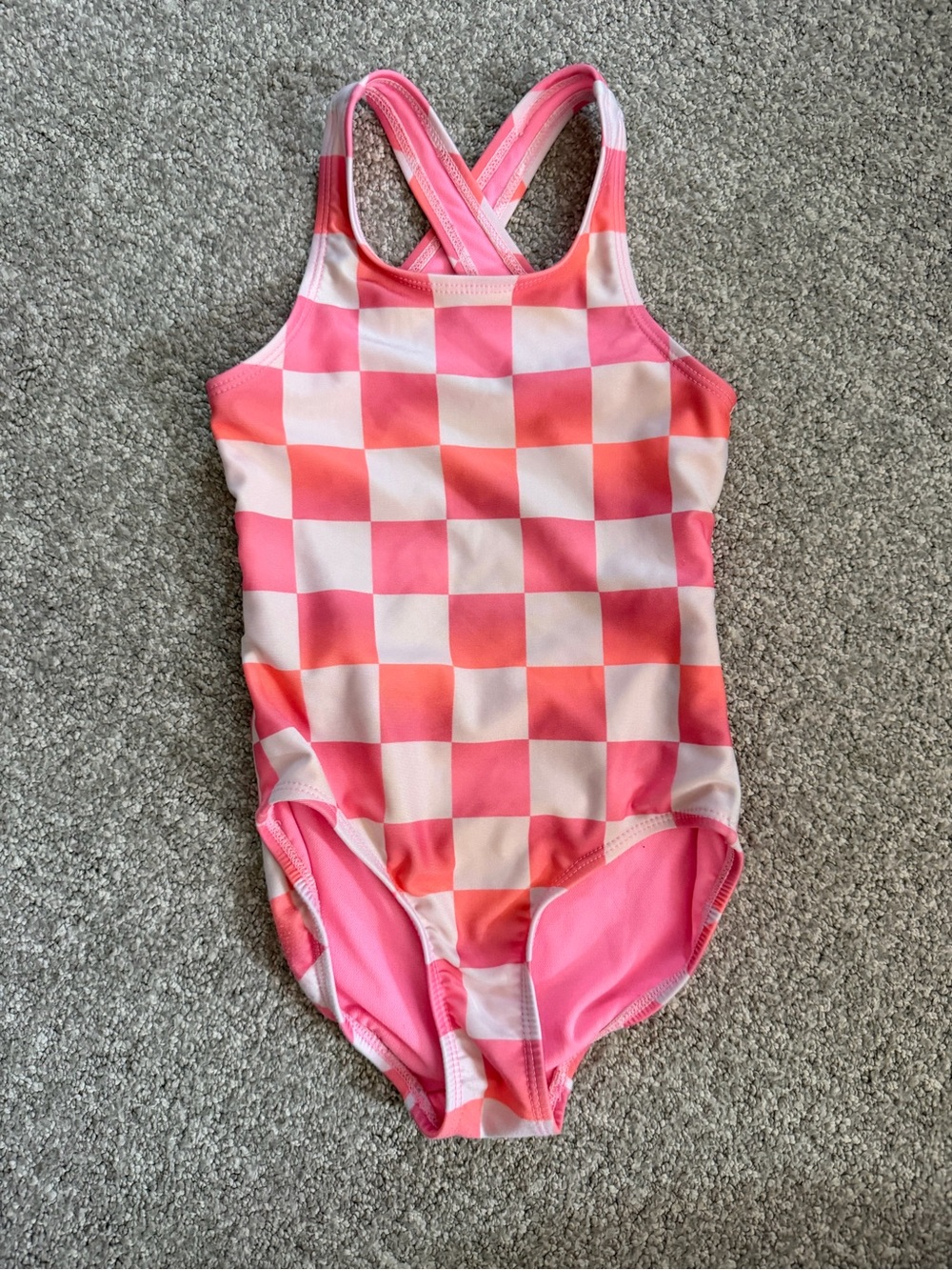 Gap Girls' Pink Checkerboard One-Piece Swimsuit